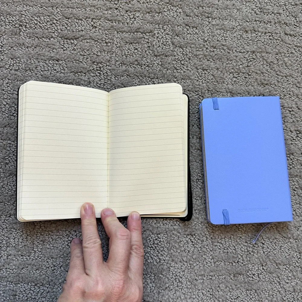Moleskine Black and Light Blue (lavender)  192pg Ruled Pocket Notebook